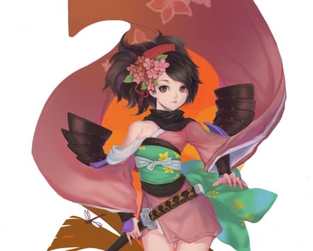 Momohime - pretty, anime, female, warrior, dress, emotional, oriental, momohime, plain, hd, nice, rpg, video game, anime girl, game, serious, beautiful, girl, simple, beauty, lovely, sweet, white