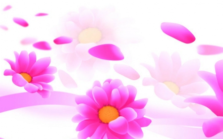 Beautiful in pink - flowers, petals, pink, art