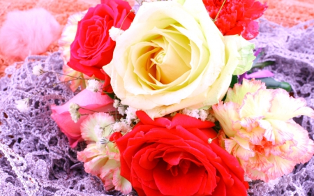 Beautiful  roses - roses, bloom, petals, flowers, bouquet