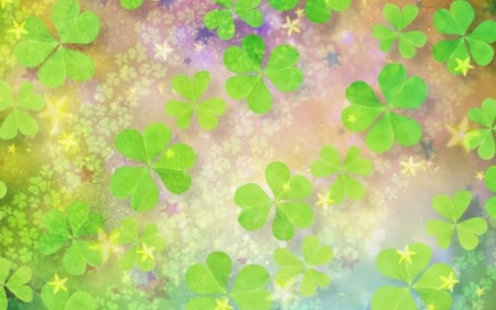 Good luck wall - abstract, green, good luck, clover, trefoil