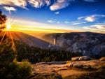 magnificent mountain sunset hdr