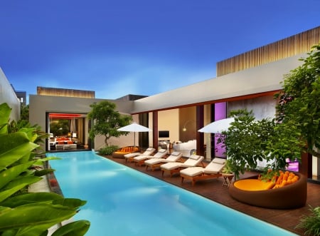 Swimming pool - relaxation, houses, swimming, pool