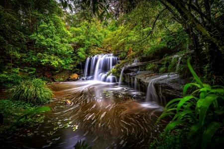 Waterfall - nature, forest, waterfall, river