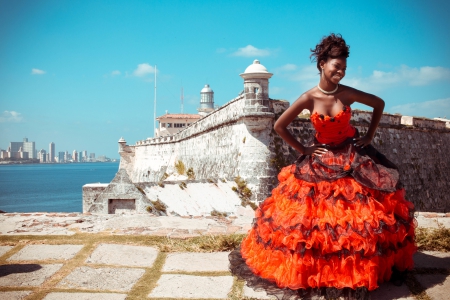 Beautiful Dress - models, orange dress, beautiful, orange, beautiful dress, dress, model