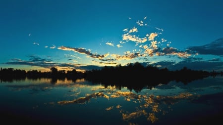 Country Lake - lake, water, country, sky