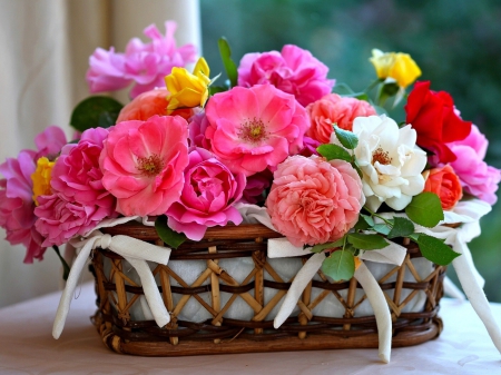 To my friend Cherie - flowers, basket, colors, still life