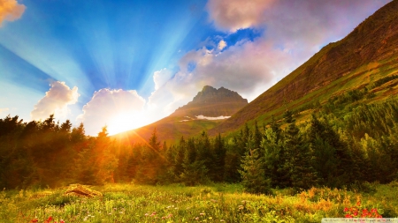 Beautiful Morning a Present Day - sky, mountain, sunrise, clouds