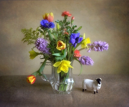 Easter bouquet - easter, flowers, bouquet, spring, still life