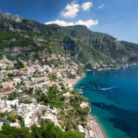 wonderful italian town on a seaside mountain