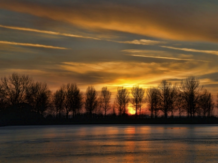 Sunset 9 - sky, beach, sunset, river