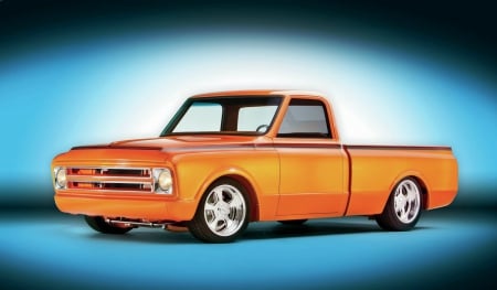 1968-Chevy-c10 - orange, bowtie, classic, gm