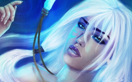 Kida - princess of atlantis, blue, girl, kida, fantasy, purple, woman, face, disney, art