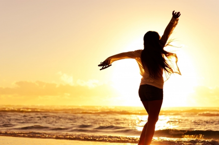 Happy Day ♥ - summer, beach, beautiful, photography, girl, ocean, happy, sunset, woman, sun