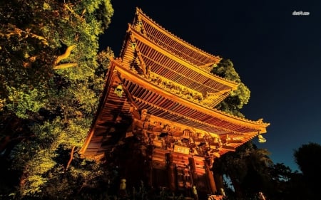 Chinzan-so Garden - japan, chinzan, tokyo, garden, night, japanese