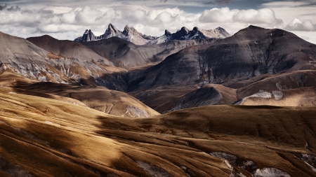 barren hills in france - barren, hills, mountains, clouds