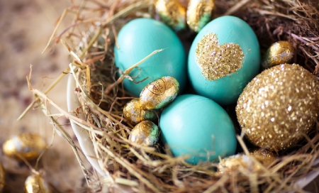 Easter Nest - abstract, nest, still life, easter eggs