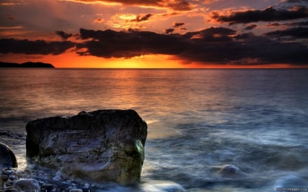 WONDERFUL SUNSET - sky, beach, sunset, sea