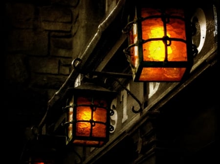 Lanterns - lantern, lanterns, light, old, lights