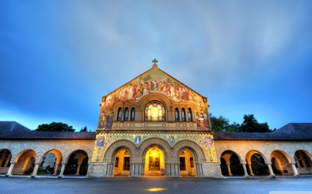 Stanford memorial church - old, Stanford memorial church, church, architecture, building