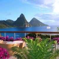 View from Jade Mountain hotel - Caribbean