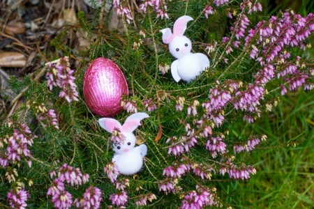 Easter decor in the garden - eggs, Easter, decor, garden