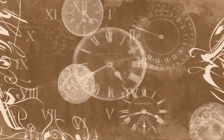 Clocks - clocks, brown, clock, time, texture