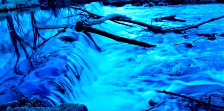 Fantasy Falls - blue falls, fantasy waterfalls, fantasy falls, abstract waterfalls