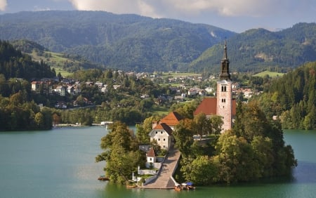 Bled Island, Slovenia - island, lake, slovenia, bled island