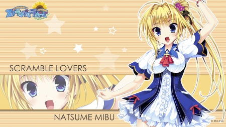 ~Mibu Natsume~ - scramble lovers, mibu natsume, blue eyes, anime, dress, blonde