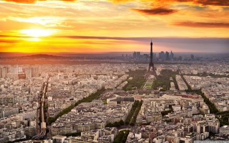 Paris - france, cities, travel, panorama, city, paris, sunset