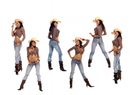 Cowgirl Poses - style, fun, famous, models, female, jeans, fashion, hats, boots, cowgirls, western