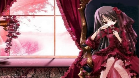 rose anime girl - gothic, zexon, anime, bvb