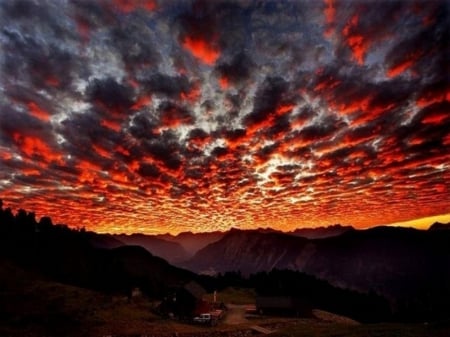 Orange Clouds - orange, amazing, sunset, cloud