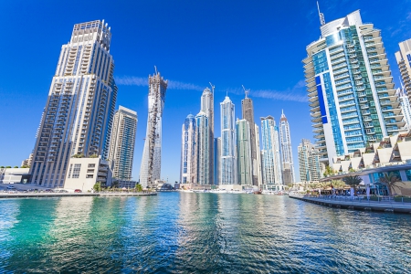 ♥Dubai♥ - dubai, skyscrapers, arab emirates, sea, harbour, cityscape