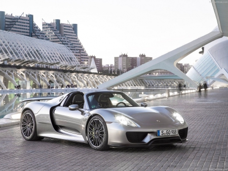 2015-Porsche-918 Spyder - sports car, porsche, silver, 2015