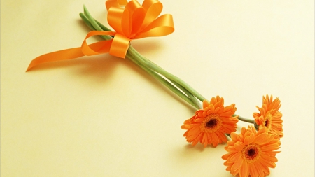 ✾-✾-✾ - flowers, with, orange, Ribbon