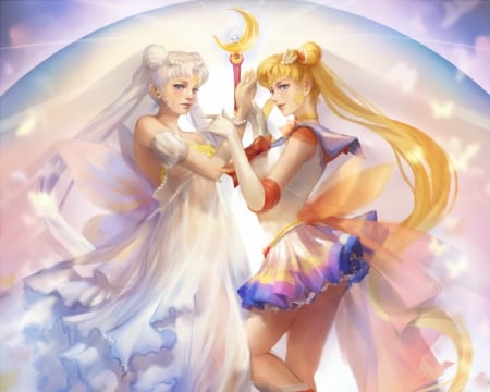 Sailor Moon - pretty, twin tail, female, usagi tsukino, sailor moon, blond, nice, gown, sailormoon, beauty, serena, serenity, anime, elegant, twintail, tsukino, dress, blonde, blond hair, long hair, gorgeous, princess serenity, tsukino usagi, twin tails, anime girl, twintails, realistic, beautiful, usagi, girl, blonde hair, lovely, sweet, magical girl, angelic