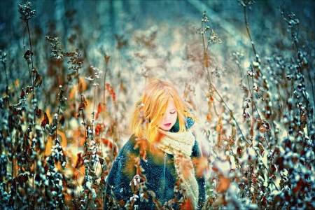 So sweet - garden, scenery, baby, beautiful, field, sweet, blonde, nature