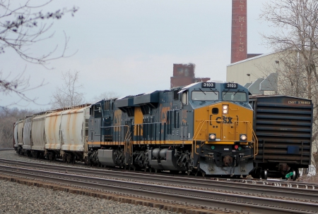 CSX 3103 - train, modern, travel, architecture, spring