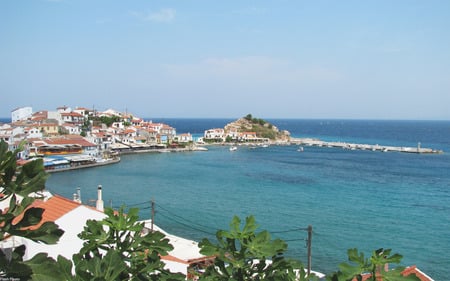 Samos-Greece - village, widescreen, iseland, beach, druffix, greece, sea, samos