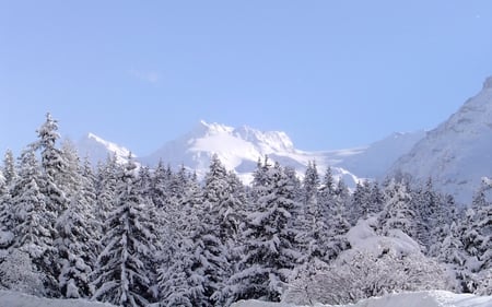 Under the snow - landscape, snow, great, mountain, nice, france, sky, other, trees, winter, alps, beautiful, photography, beauty, cool, savoie, bonneval, picture, cold, mountains, forces of nature, peaceful