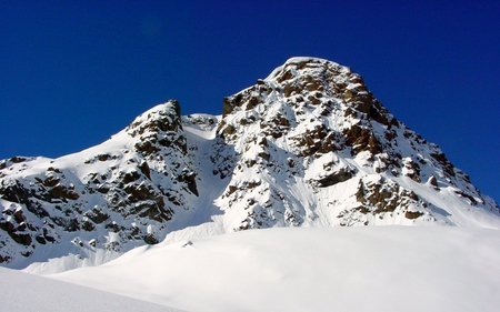 Rock - blue, landscape, snow, great, mountain, nice, france, sky, other, winter, alps, beautiful, photography, rock, beauty, cool, savoie, ice, bonneval, white, picture, cold, mountains, forces of nature, peaceful, rocks