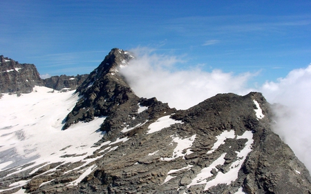 Rock and wind - rocks, great, beautiful, france, white, forces of nature, bonneval, picture, photography, mountain, cold, savoie, rock, mountains, winter, cool, wind, alps, landscape, beauty, peaceful, blue, sky, nice, ice, other, snow