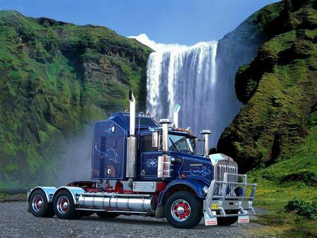 Kenworth 18-Wheeler - waterfall, kenworth 18-wheeler