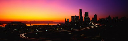 Wide Screen - skies, sunset, nature, modern, city lights, architecture