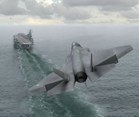 stealth fighter - free, landing, on ship, 21 sentury plane, do, picture, military, cool