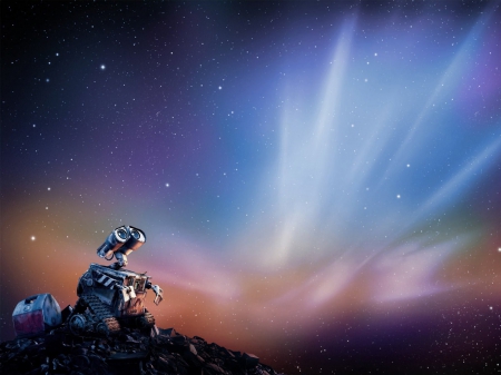 alien aurora(Wall.E) - space, looking, out, towards, into