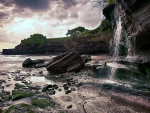 Waterfall onto a Beach