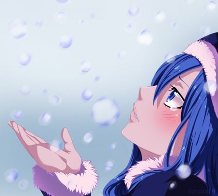 Juvia Loxar - juvia, anime, winter, girl, snow, fairy tail