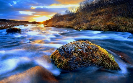 ★Blue River★ - waterscapes, blue, rivers, creative pre-made, photography, spring, colors, cool, stunning, nature, places, love four seasons, rocks